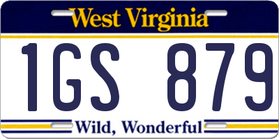 WV license plate 1GS879