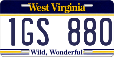 WV license plate 1GS880