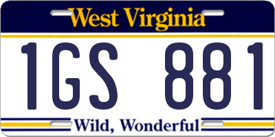 WV license plate 1GS881
