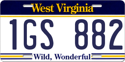WV license plate 1GS882