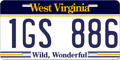 WV license plate 1GS886