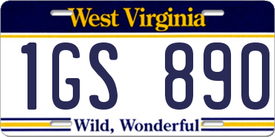 WV license plate 1GS890