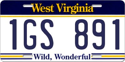 WV license plate 1GS891