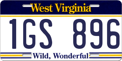 WV license plate 1GS896