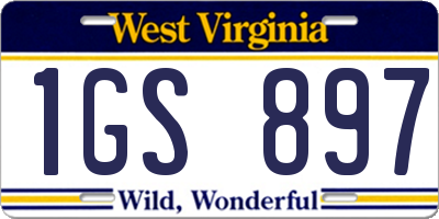 WV license plate 1GS897