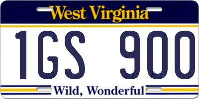 WV license plate 1GS900