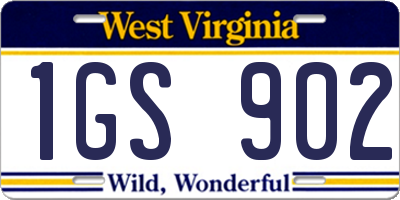 WV license plate 1GS902