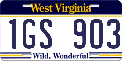 WV license plate 1GS903
