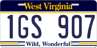 WV license plate 1GS907