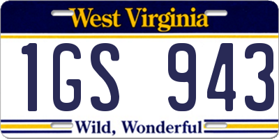 WV license plate 1GS943