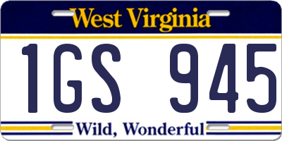 WV license plate 1GS945