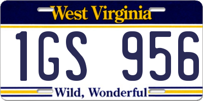 WV license plate 1GS956