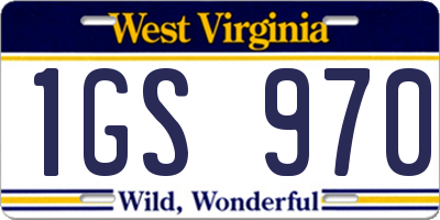 WV license plate 1GS970
