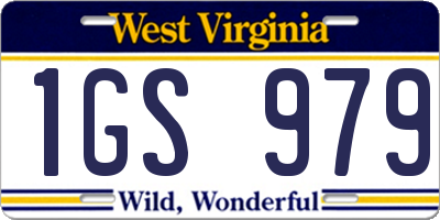 WV license plate 1GS979