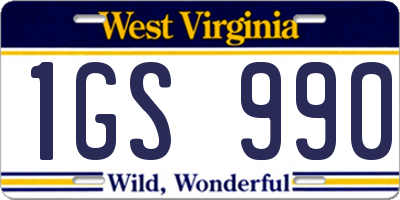 WV license plate 1GS990