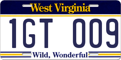 WV license plate 1GT009