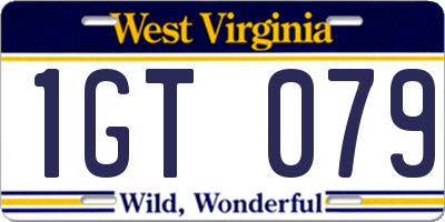 WV license plate 1GT079