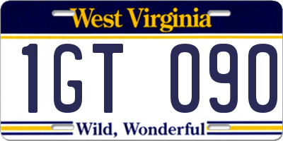 WV license plate 1GT090