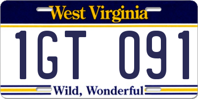 WV license plate 1GT091