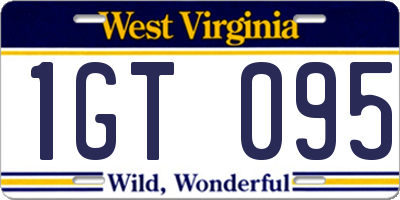 WV license plate 1GT095
