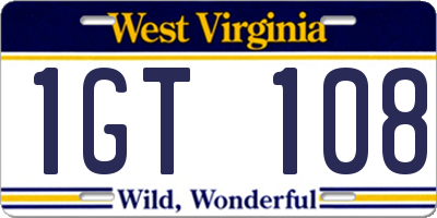 WV license plate 1GT108