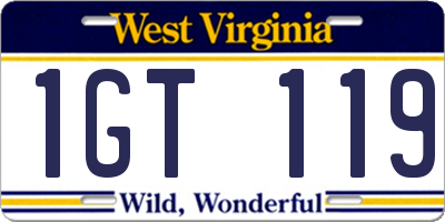 WV license plate 1GT119