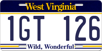 WV license plate 1GT126