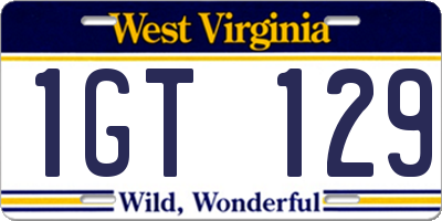 WV license plate 1GT129