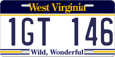WV license plate 1GT146