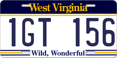 WV license plate 1GT156