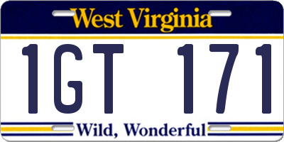 WV license plate 1GT171