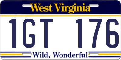 WV license plate 1GT176
