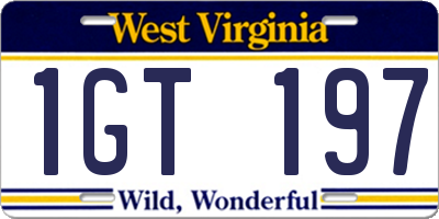 WV license plate 1GT197