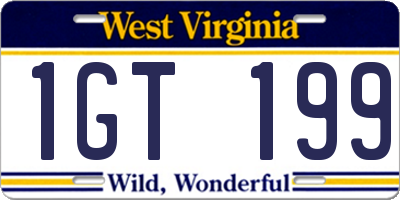 WV license plate 1GT199