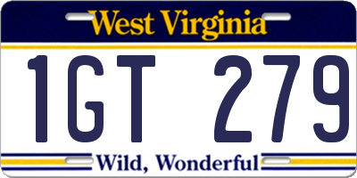 WV license plate 1GT279
