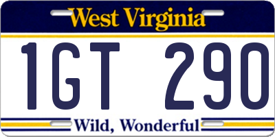 WV license plate 1GT290