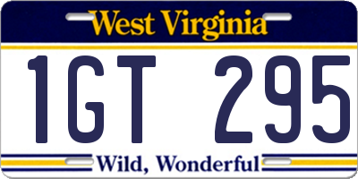 WV license plate 1GT295