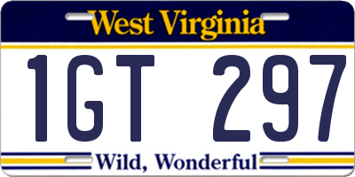 WV license plate 1GT297