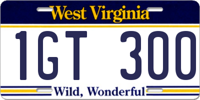 WV license plate 1GT300