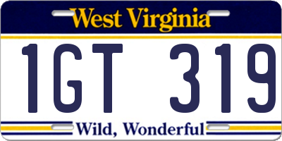 WV license plate 1GT319