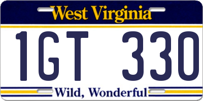 WV license plate 1GT330