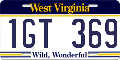 WV license plate 1GT369