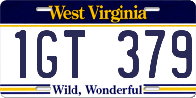 WV license plate 1GT379