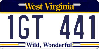 WV license plate 1GT441