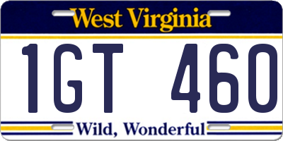 WV license plate 1GT460