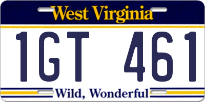 WV license plate 1GT461