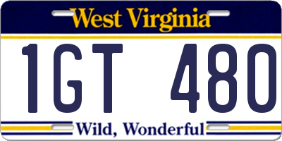 WV license plate 1GT480