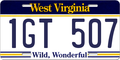 WV license plate 1GT507
