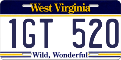 WV license plate 1GT520