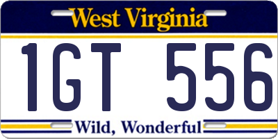 WV license plate 1GT556